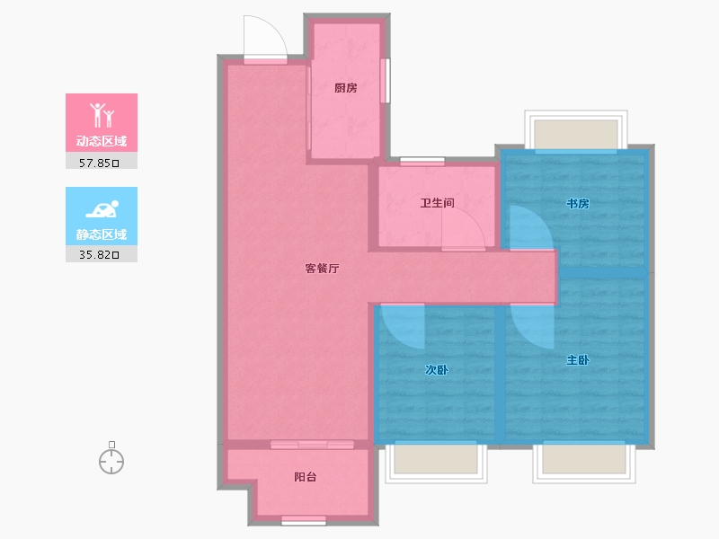 江苏省-常州市-星河时代-84.00-户型库-动静分区