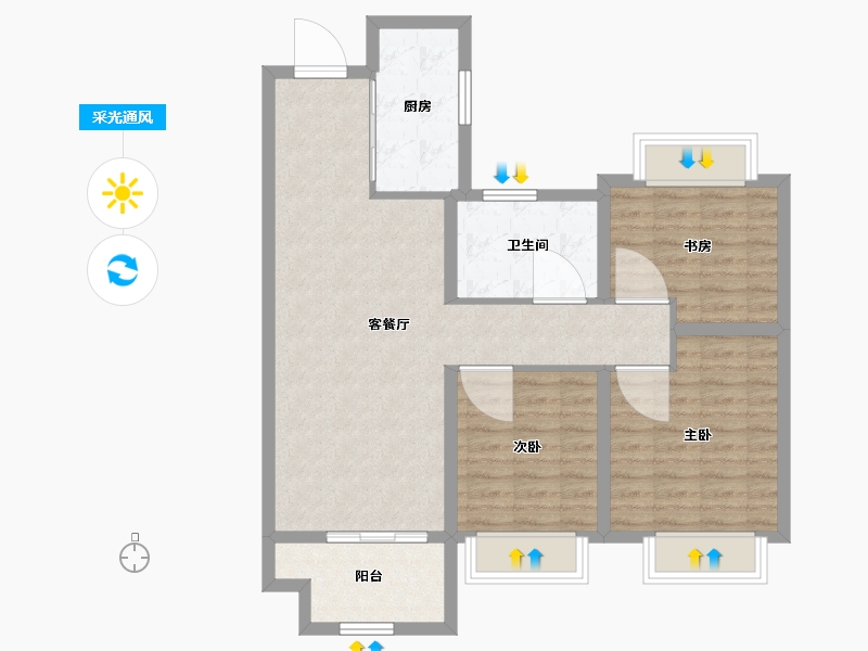 江苏省-常州市-星河时代-84.00-户型库-采光通风