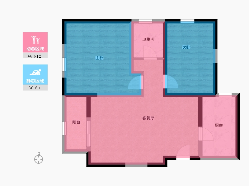 陕西省-咸阳市-林凯城-68.37-户型库-动静分区