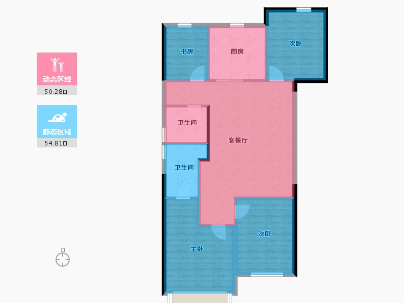 浙江省-温州市-美的君兰锦绣-95.78-户型库-动静分区