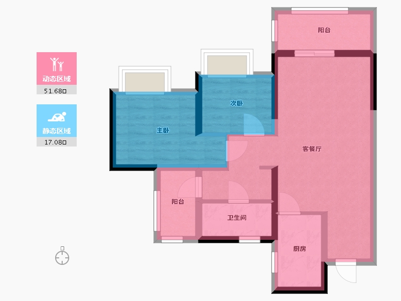 四川省-达州市-金科集美嘉悦-64.00-户型库-动静分区