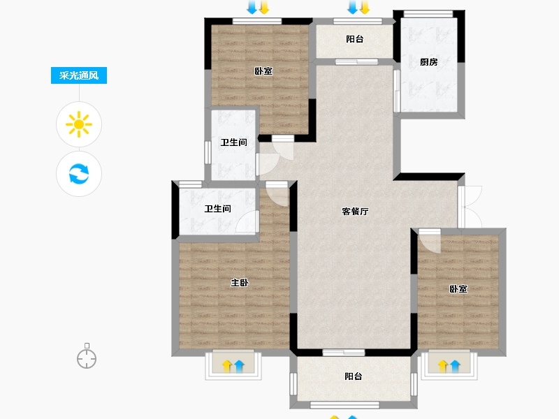 河南省-安阳市-建业成-108.00-户型库-采光通风