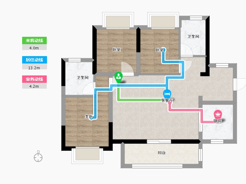 广东省-东莞市-金地名著-69.54-户型库-动静线