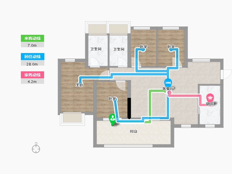 广东省-广州市-万科黄埔新城-84.00-户型库-动静线