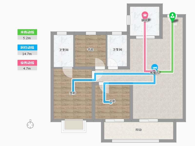 陕西省-西安市-天地源·棠樾坊-81.47-户型库-动静线