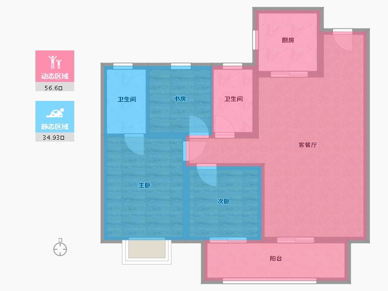 陕西省-西安市-天地源·棠樾坊-81.47-户型库-动静分区