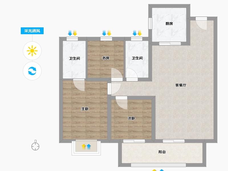 陕西省-西安市-天地源·棠樾坊-81.47-户型库-采光通风