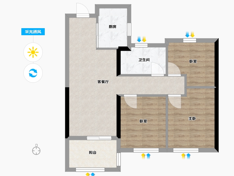 福建省-福州市-国贸江屿原-63.12-户型库-采光通风