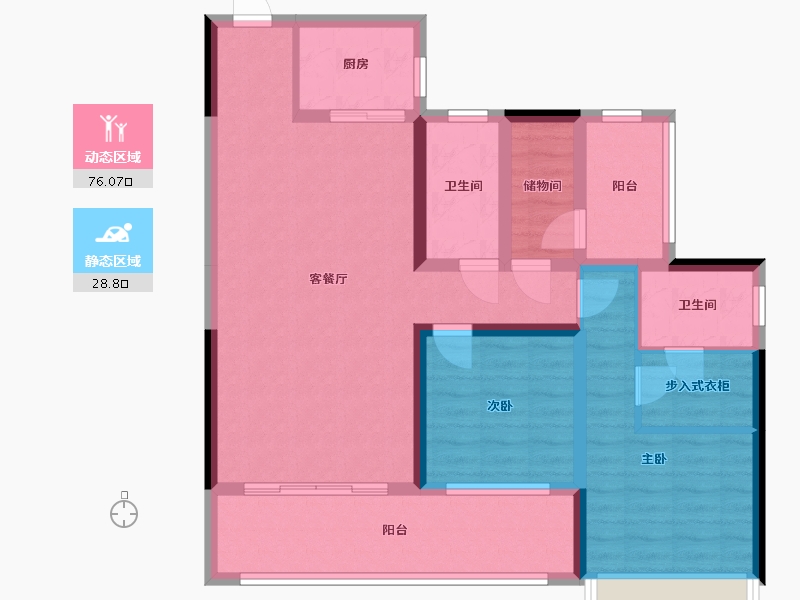 云南省-昆明市-三溪温泉小镇-95.52-户型库-动静分区