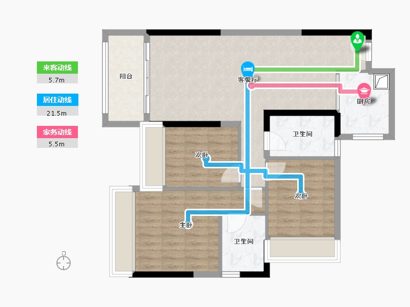 贵州省-贵阳市-四季贵州椿棠府-86.00-户型库-动静线