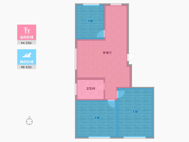 内蒙古自治区-赤峰市-天和朗苑-86.42-户型库-动静分区