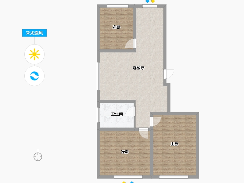 内蒙古自治区-赤峰市-天和朗苑-86.42-户型库-采光通风