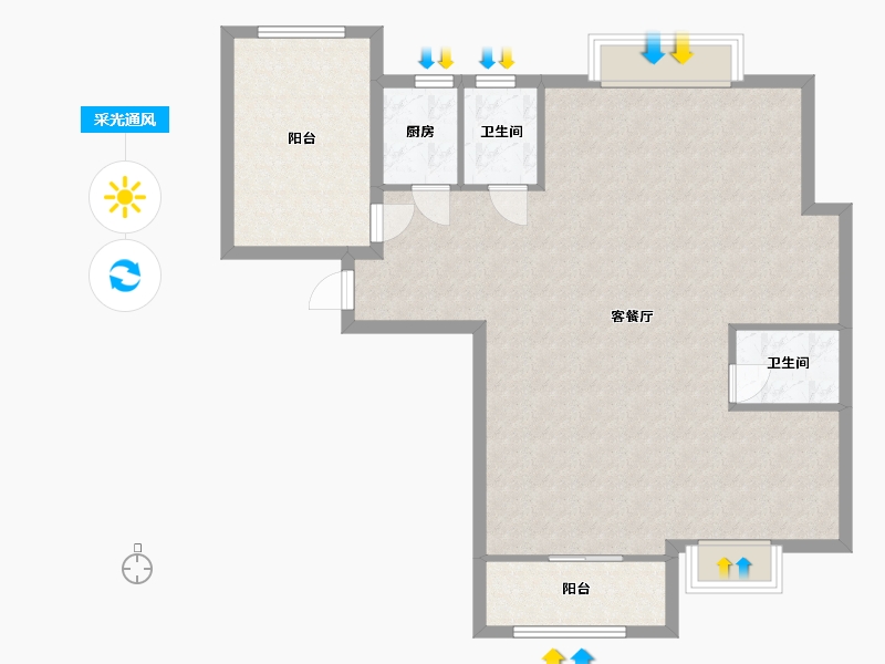 福建省-漳州市-碧湖天骄-104.00-户型库-采光通风