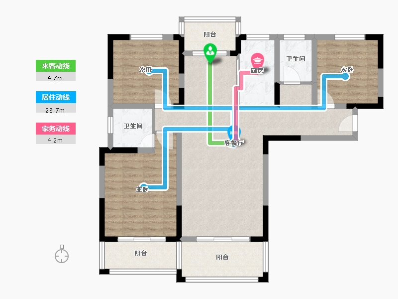 河南省-焦作市-腾飞雅苑-98.30-户型库-动静线