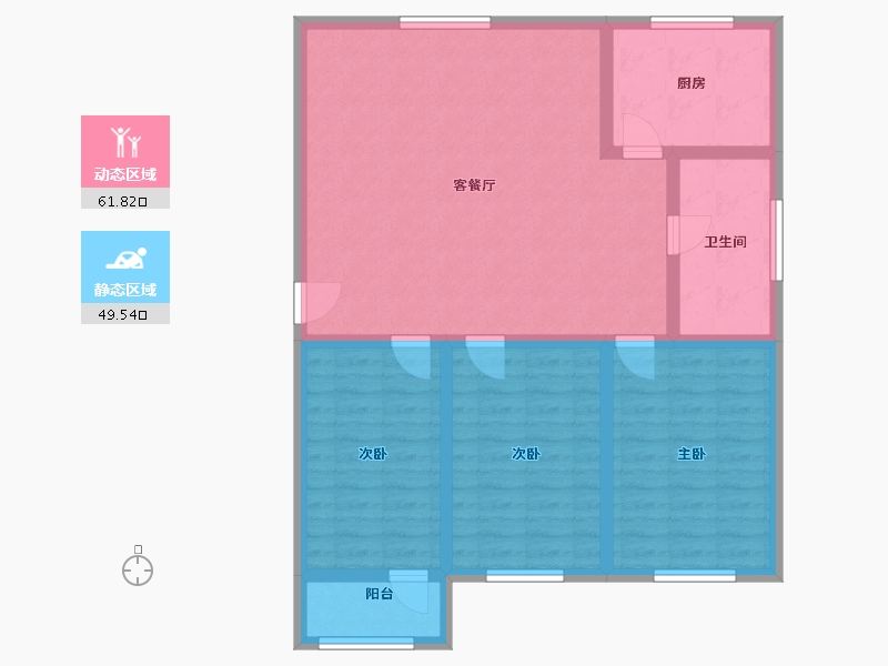 山东省-淄博市-般阳生活区5-16号楼-100.00-户型库-动静分区