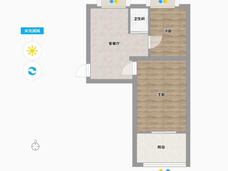 北京-北京市-虎坊路小区-36.43-户型库-采光通风