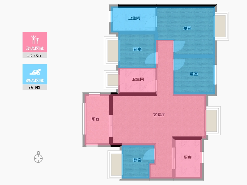 广东省-广州市-中建星光城-72.80-户型库-动静分区