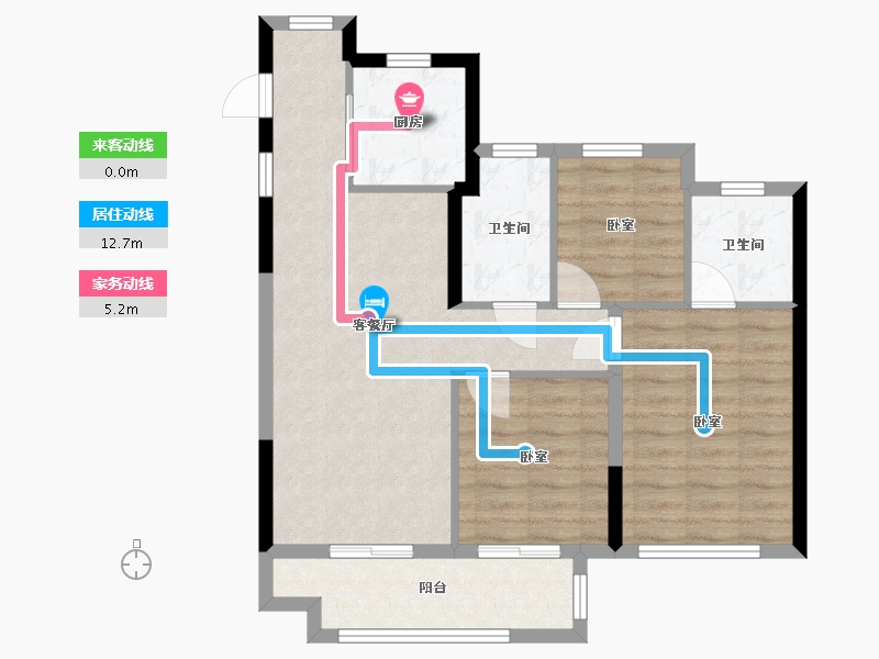 福建省-福州市-保利阅江台-76.00-户型库-动静线