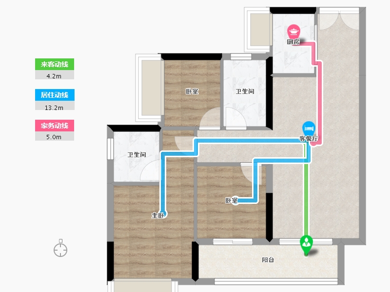 广东省-东莞市-华侨城松湖原岸-72.29-户型库-动静线