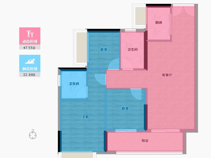 广东省-东莞市-华侨城松湖原岸-72.29-户型库-动静分区