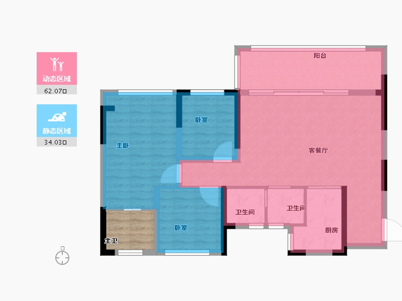 四川省-成都市-首钢璟悦里-90.00-户型库-动静分区