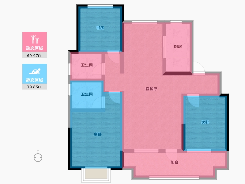 山东省-青岛市-玉兰璟园-88.21-户型库-动静分区