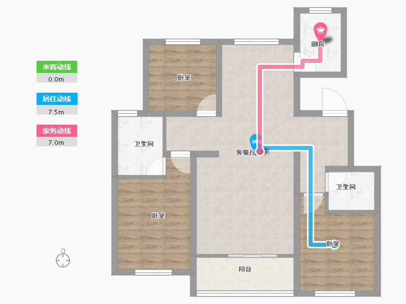 河北省-邯郸市-静和苑-88.50-户型库-动静线