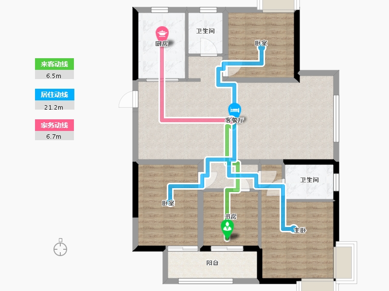 福建省-福州市-鲁能公馆三期-100.01-户型库-动静线