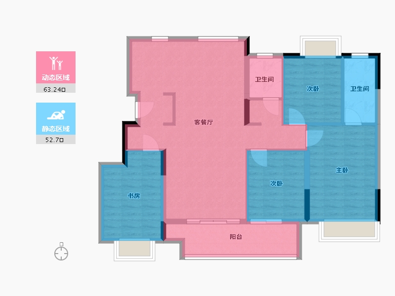 江西省-九江市-融创匡庐别院-111.96-户型库-动静分区