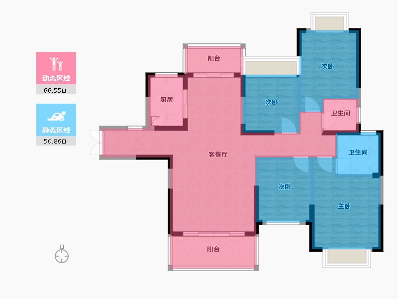 湖南省-邵阳市-邵东印象-113.60-户型库-动静分区