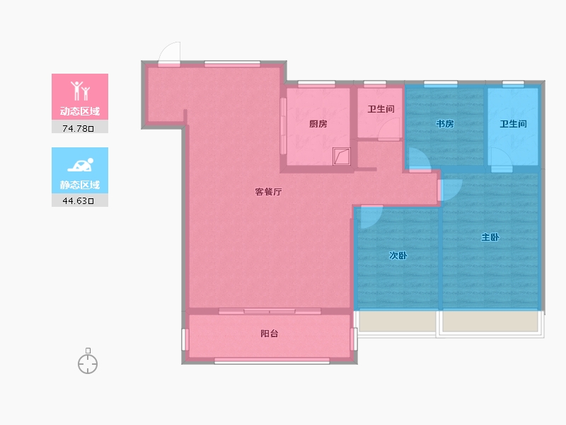 江苏省-徐州市-美的云筑-108.00-户型库-动静分区