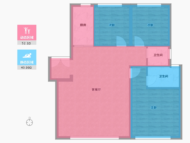 陕西省-西安市-西安保利天悦-95.00-户型库-动静分区