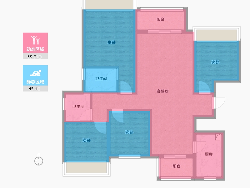 贵州省-黔南布依族苗族自治州-书香御景-98.04-户型库-动静分区