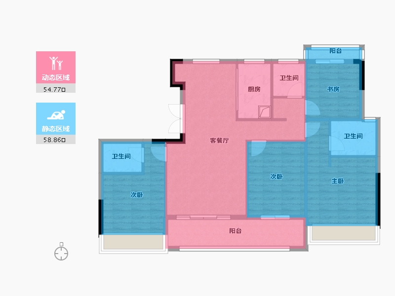 浙江省-台州市-天宁誉府-102.59-户型库-动静分区