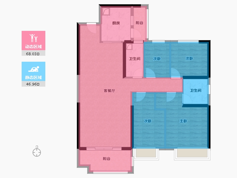 山西省-大同市-碧桂园凤栖台-116.89-户型库-动静分区