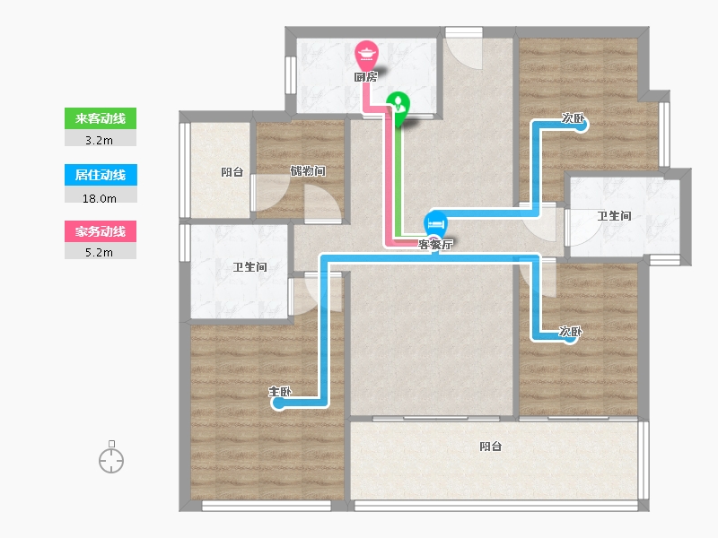 广东省-广州市-越秀瑞麓府-98.42-户型库-动静线