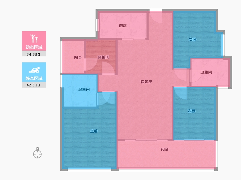 广东省-广州市-越秀瑞麓府-98.42-户型库-动静分区