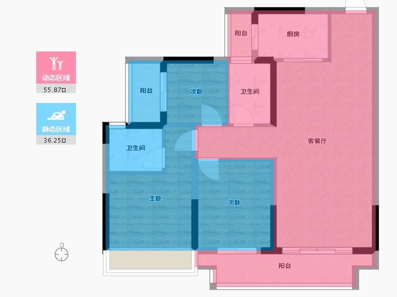 广西壮族自治区-贵港市-中梁国宾首府-82.55-户型库-动静分区