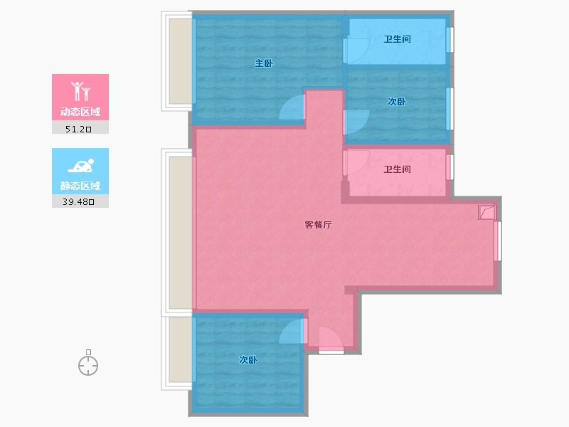 内蒙古自治区-赤峰市-如意府徐姨-102.40-户型库-动静分区