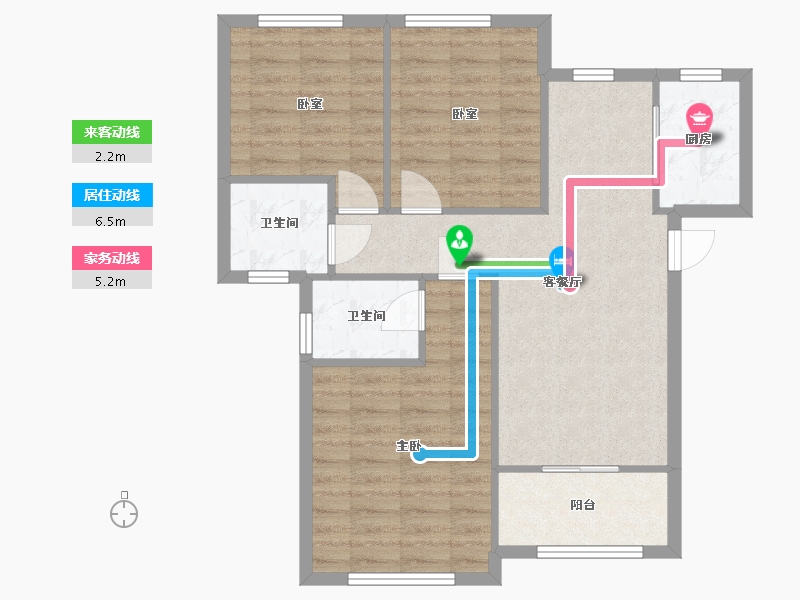 河南省-郑州市-清华大溪地15号院-87.85-户型库-动静线