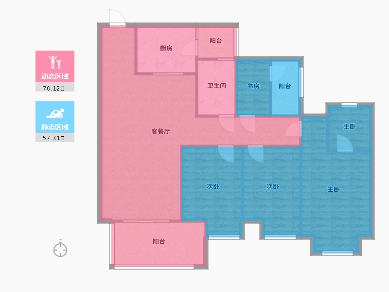 重庆-重庆市-新江与城悠澜-116.00-户型库-动静分区