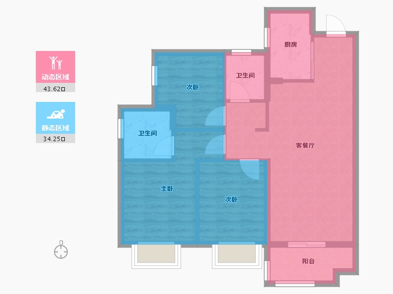 广东省-东莞市-保利和悦滨江-69.28-户型库-动静分区