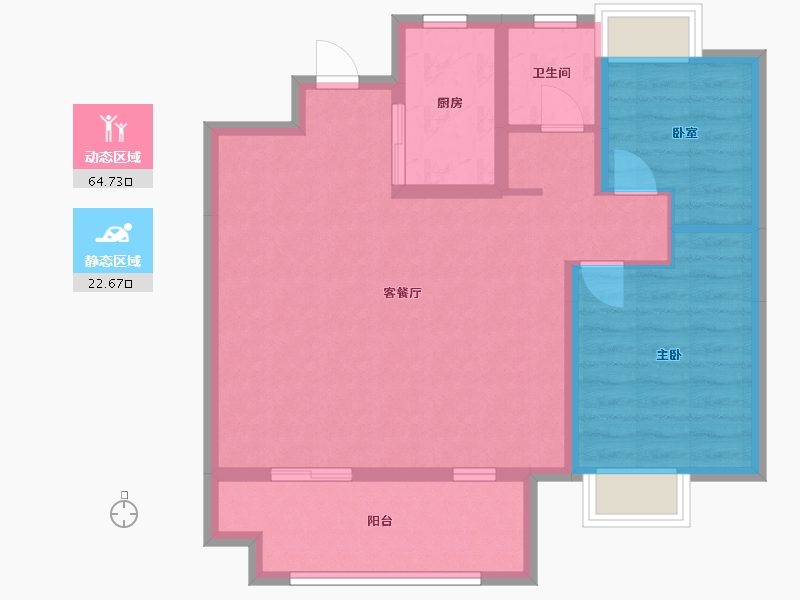 安徽省-淮南市-北京城房北大学府-78.40-户型库-动静分区