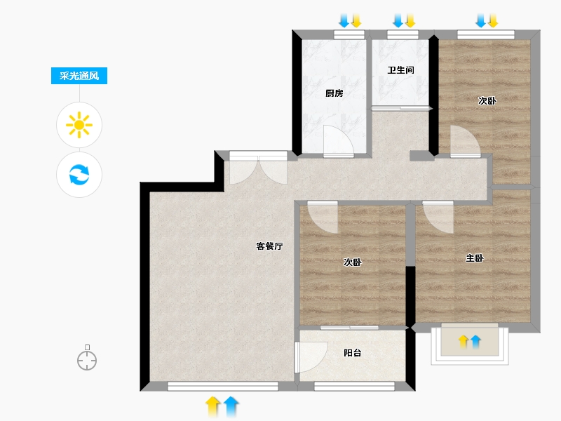 山西省-晋中市-文旅·云溪里-64.08-户型库-采光通风