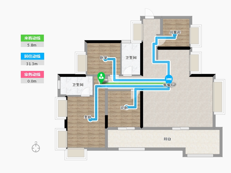 广东省-东莞市-华润置地松湖润府-114.39-户型库-动静线