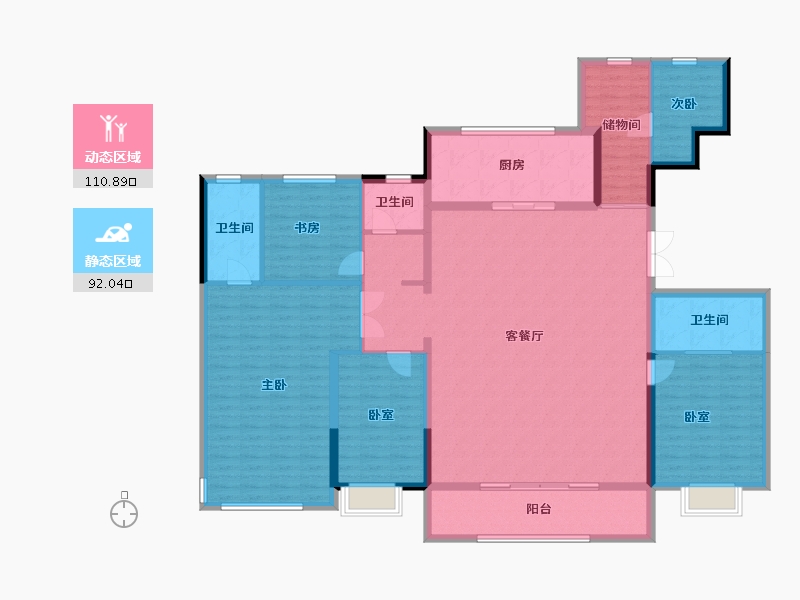 安徽省-马鞍山市-德信江山云起-185.97-户型库-动静分区