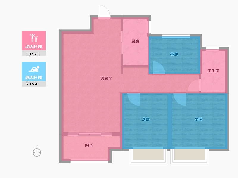 浙江省-丽水市-望城园-74.40-户型库-动静分区