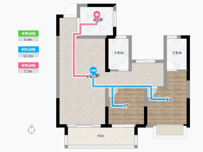 浙江省-杭州市-东海闲湖城·栖霞湾-73.78-户型库-动静线