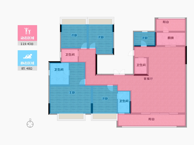 四川省-成都市-悦湖菁领汇-184.56-户型库-动静分区