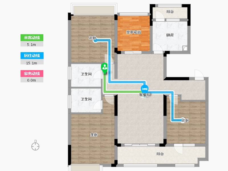 江苏省-苏州市-九龙仓碧堤半岛-130.00-户型库-动静线